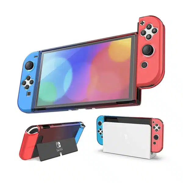 Nyko Thin Case Red-Blue Dockable Protective Case for Nintendo Switch OLED - Image 2