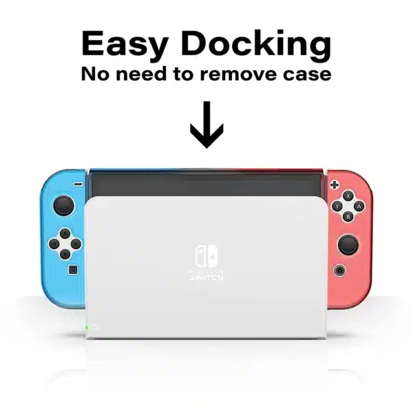 Nyko Thin Case Red-Blue Dockable Protective Case for Nintendo Switch OLED - Image 3